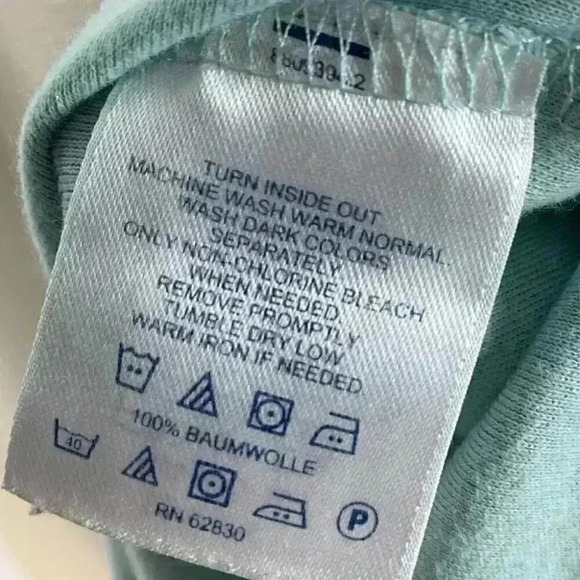 Lands end womens long sleeve top size L blue Paisley mock neck - Picture 7 of 9